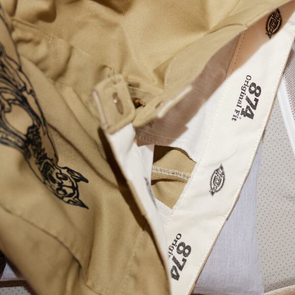 RARE Custom Dickies 874 Work Pants - Local Artist Skeleton Dog Edition - Size S - Picture 2 of 2